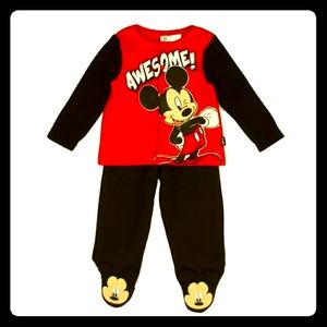 Mickey Mouse Boys 2-Piece Fleece Footed Pant & Jac